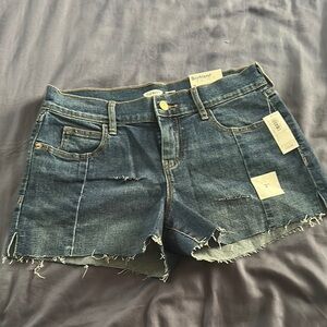 Old Navy Boyfriend Blue Jean Shorts with Frayed Hem